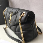 Saint Laurent Loulou Puffer Small Bag In Quilted Lambskin Black